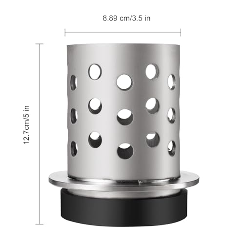 DZQ Perforated Casting Flask Vacuum Casting Stainless Steel Wall Flanged with Rubber Sprue Base(3.5" x 5") - size: 3.5" x 5", style: Height: 5in