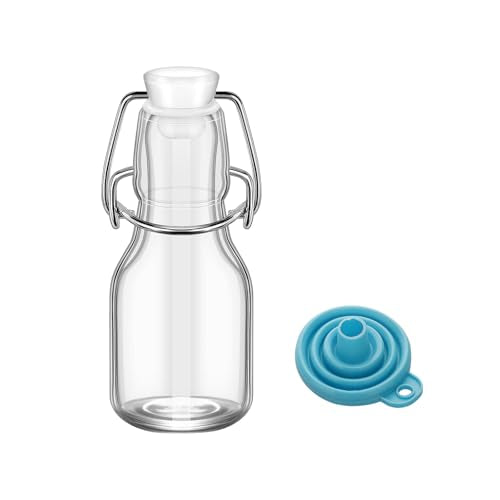 1Pc (2oz white lid) clear Swing Top Brewing Bottles with Leak Proof Easy Caps, Glass Beer Bottle Flip Top Bottles For Kombucha, Kefir, Vanilla Extract, Beer (2oz white lid) - size: 2 Ounces