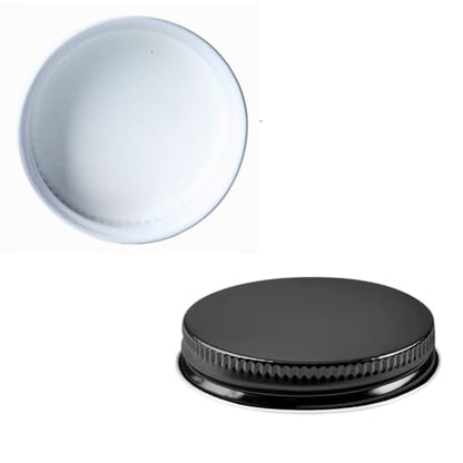 Metal Growler Caps For 1-Gallon & 1/2-Gal Sized Glass Growler Jugs - 1.5" (38mm) Dia, Made in USA - Beer/Kombucha/Homebrew Bottle - Food Grade Lid w/Continuous Thread & Plastisol Liner (3, Black) - color: Black