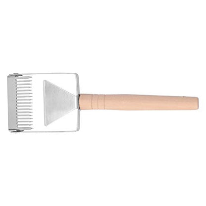 Yinhing Premium Uncapping Fork Honey Scraper with Wooden Handle Efficient Beekeeping Tool for Easy Wax Removal Stainless Steel Tip Lightweight Ergonomic Design
