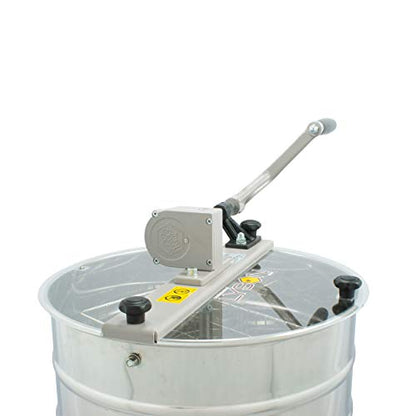 Lyson 4-Frame Stainless Steel Honey Extractor – Hand Crank Tangential Beekeeping Spinner with Clear Plexiglass Lid for Langstroth Frames