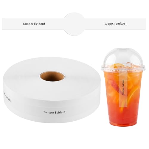 Fulmoon 500 Pack Ultra Clear Tamper Proof Stickers for Drink PP Material Evident Seals Stickers with 1.5" Center Labels 0.75" x 9" for Food Safety Packaging Sealing Delivery Supply