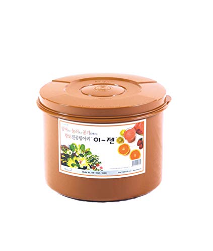 e-jen Premium Kimchi, Sauerkraut Container Probiotic Fermentation with Inner Vacuum Lid Round (1.3 gal/ 5L) - size: 5 l
