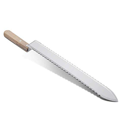 Flexzion 11" Stainless Steel Cold Uncapping Serrated Blade Knife and 12" Plastic Needle Roller, Bee Hive Wax Scraper Uncapper Extractor Beekeeping Tool Equipment for Beekeepers Honey Extracting