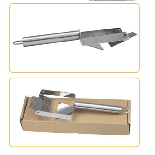 Stainless Steel Honeys Cutting Tool Reverse Hook Uncapping Fork with Ergonomic Handle Bees Hives Scraper Beekeeping Tool