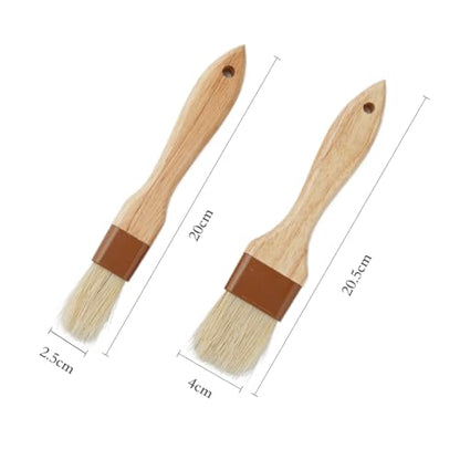 Septe 2Pcs Pastry Brushes for Baking Food Brush Basting Brush with Wooden Handle Cooking Brush for Oil and Sauce (1 Inch, 1.5 Inch) - size: 1 Inch, 1.5 Inch