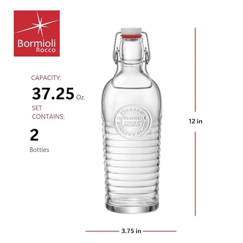 Bormioli Rocco Officina 1825 Swing Top Bottle - Clear, Set of 2