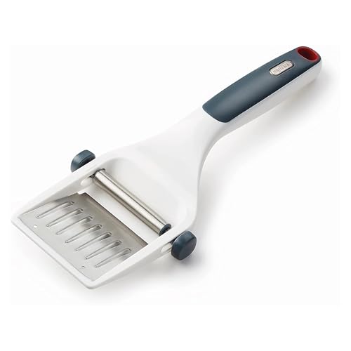 Zyliss Dial & Slice Cheese Slicer - Adjustable, Handheld Cheese Slicer with Stainless Steel Edge and Ergonomic Handle White