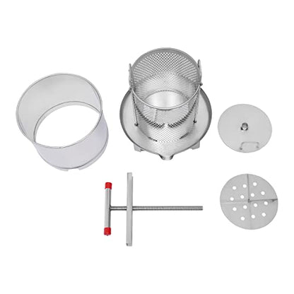 Mesh Honey Press Machine Honey Extractor Beekeeping Stainless Steel Household Manual Honey Press, Grape, Fruit Juice Press Extractor Wine Making Equipment