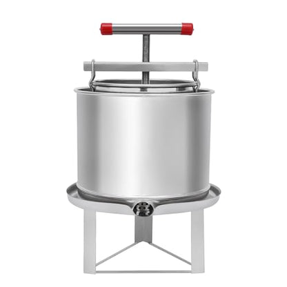 Honey Extractor, 12.6L/532.6 Oz Bee Honey Press Machine With Large Press Plate, Portable Stainless Steel Beekeeping Equipment Tool w/ Uniform Mesh, Large Bee Honey Press Extractor For Farms, Beehives