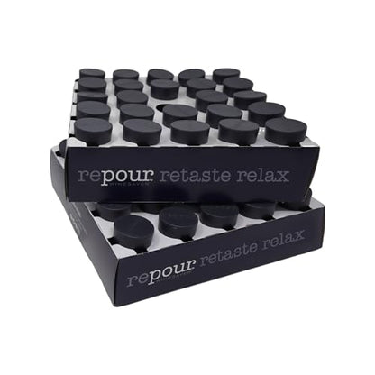 Repour Wine Saver and Stopper - Removes Oxygen, Preserving and Keeping Wine As Fresh As The Day The Bottle Was Opened - 48-Pack - Black - color: Black, size: 48-Pack