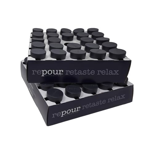 Repour Wine Saver and Stopper - Removes Oxygen, Preserving and Keeping Wine As Fresh As The Day The Bottle Was Opened - 48-Pack - Black - color: Black, size: 48-Pack