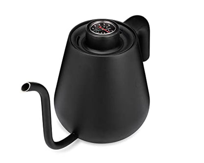 Soma Stainless Steel Gooseneck Coffee & Tea Kettle, Black, 1 Liter, Stovetop