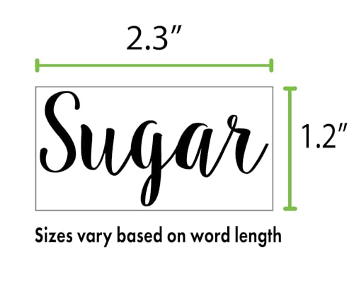 Kitchen Pantry Organization Label Decal Stickers for Jars, Containers, and Canisters Flour, Coffee, Sugar, Tea 40 Pack