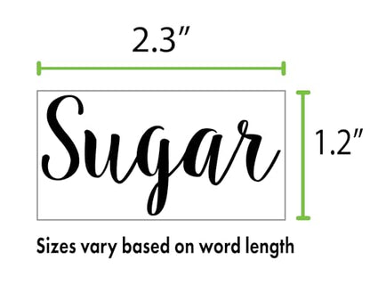 Kitchen Pantry Organization Label Decal Stickers for Jars, Containers, and Canisters Flour, Coffee, Sugar, Tea 40 Pack