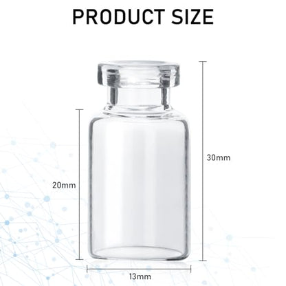 10 Pack 2ml Sealed Sample Vials, Transparent Glass Vials with Self Healing Injection Port (10, 2ML) - size: 2ML