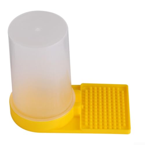 Bee Waterer Feeder for Beekeeping, Plastic Hive Entrance Drinking Box, Clear Yellow, 5.98x5.2x2.76 Inch, Lightweight & Easy Clean Tool for Bees