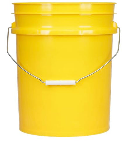 House Naturals 5 Gallon Food Grade Plastic Bucket with Air Tight Screw on Lid Made in USA Container (Yellow Bucket with White Lid) - color: Yellow Bucket With White Lid