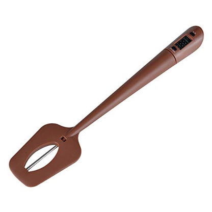 HUOZHI Digital LCD Candy Spatula Thermometer, Instant Read Meat & Candy Thermometer Temperature Reader & Stirrer in One BPA Free Food Grade Silicone - color: Brown