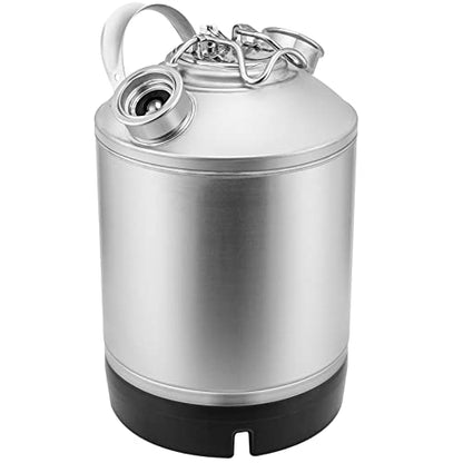 2.5 Gallon Cleaning Keg, Dual Head-Sankey D Ports, Wash Out Keg with Rubber Base for Beer Lines Cleaning - size: 2.5 Gallon
