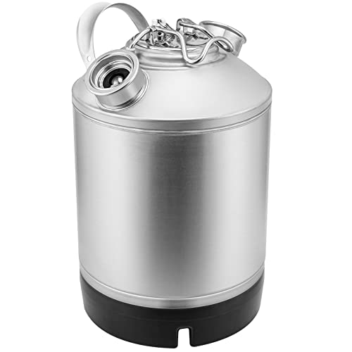 2.5 Gallon Cleaning Keg, Dual Head-Sankey D Ports, Wash Out Keg with Rubber Base for Beer Lines Cleaning - size: 2.5 Gallon