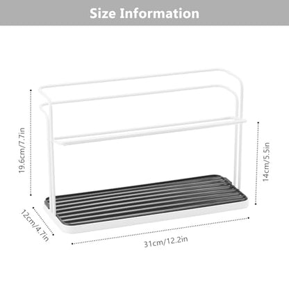 Bottle Drying Rack,Coffee Mug Holder with Drain Tray for Coffee Cup,Water Cup(White) - color: White