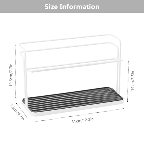 Bottle Drying Rack,Coffee Mug Holder with Drain Tray for Coffee Cup,Water Cup(White) - color: White