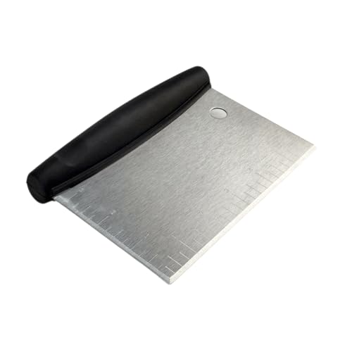 YBTMG Multipurpose Stainless Steel Grill Scraper for Outdoor Grill, Flat Top BBQ Scraper for Blackstone Griddle, Dough Scraper Cutter with Hanging Hole and Scale Mark