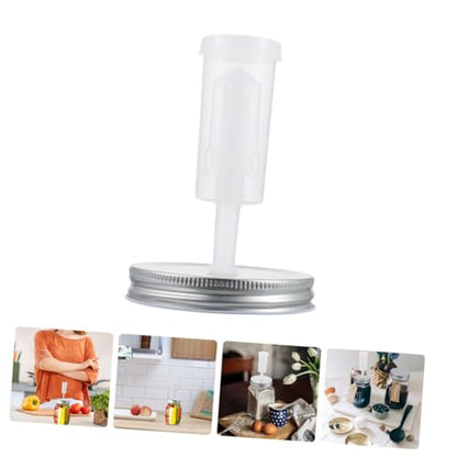 Fermentation Jar Lid Set for Wide Mouth Mason Jars 87mm Diameter with Airlock and Fermenter Tool for Home Kitchen Fermenting Random Color
