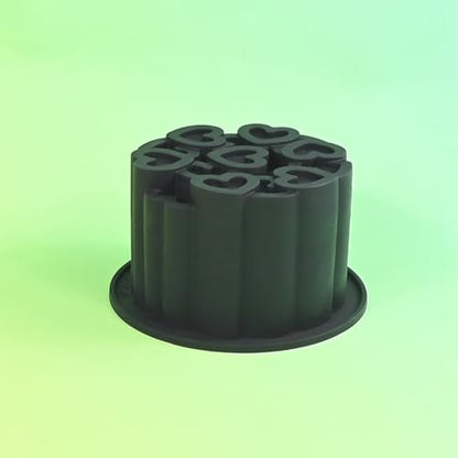 Silicone Mold, 3D Love Heart Pattern Cylinder Baking Mould for Mousse Cake, Fondant, Soap, Ice Cream, Chocolate, Candy, Non-Stick Easy Release BPA Free Food Grade Silicone Molds (B_ Love Heart) - size: B_ Love Heart