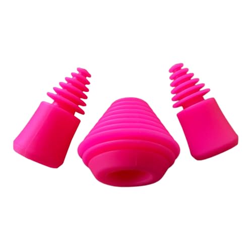Green Piece® three Silicone Pink Cleaning plugs + stoppers Preserver Cap Airtight Bottle Plug Odor Proofing Glass, Plastic and Silicon Pieces - style: 3 Pink Plugs