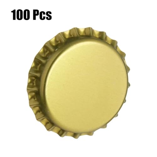 Wires and Cables 100Pcs/Lot Beer Bottle Crown Caps Oxygen Absorbing Seal Beer Bottle Caps for Home Brewing Wires and Cables(Gold) - color: Gold