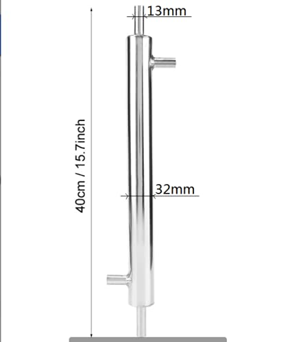 Fdit Cooler Distiller Condenser, 304 Stainless Steel External Cooling Pipe Tube for Home Brewery