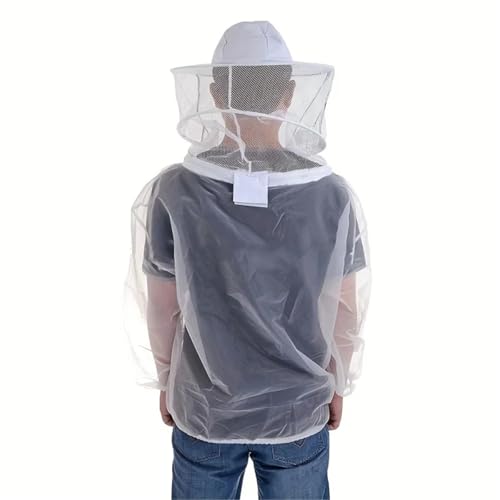 Mosquito Suits For Adult 2Pcs Breathable & Durable Men's Beekeeper Suit - Professional Transparent Protective Jacket with Hooded Veil for Safe Beekeeping