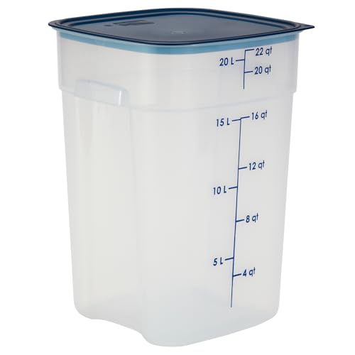 Cambro FreshPro 22 Quart (QT) Food Storage Container with Lid (Restaurant Grade) - for Food Prep, Commercial Kitchen, Pet and Dog Food Container (Translucent) - size: 22 Quart