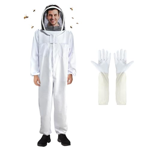 Cieex Bee Suit for Men Women, Beekeeping Suit Sting Proof, Beekeeper Clothing with Glove & Ventilated Hood for Beginner & Professional Beekeepers, Beekeeping Supplies (XXL for 5'7"-6'1")