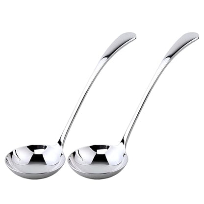 Small ladle,Gravy Ladle,Soup Sauce 18/10 Stainless Steel 7.9‘’ Ladle (2 Pack,Silver).