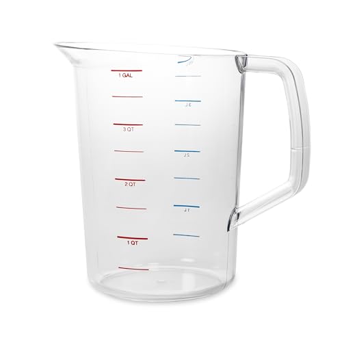 Rubbermaid Commercial Products Bouncer Clear Measuring Cup, 16-Cup/4-Quart, Clear, Strong Food Grade, Easy Read for Liquid/Dry Ingredients, for Home/Professional Kitchen - size: 4 Qt