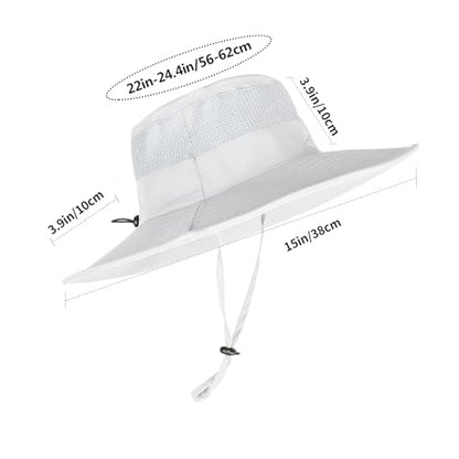 Sun Hats for Men Women Fishing Hat UPF 50+ Breathable Wide Brim Summer UV Protection Hat - color: 1pack-light Grey