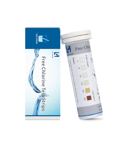 0-500 ppm Chlorine Test Strips for Restaurant Sanitizer Test Kit, 100 Strips per Vial, Bleach Test Strips, Testing Kit for Food Service, Bars, Hotels, Kitchen Supplies, Food Trucks, Daycare, Factory