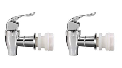 Silver Beverage Dispenser Replacement Spigot, Push Style Spigot for Beverage Dispenser Carafe, Water Dispenser Replacement Faucet (2 PACK) - color: Silver, size: 2