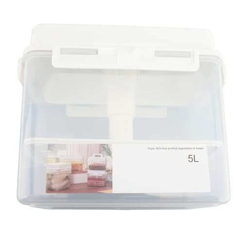 Walfront Plastic Fermentation Container, Airtight Pickle Jar with Elastic Platen, Ideal for Homemade Kimchi and Sauerkraut, 25oz for Easy Food Storage