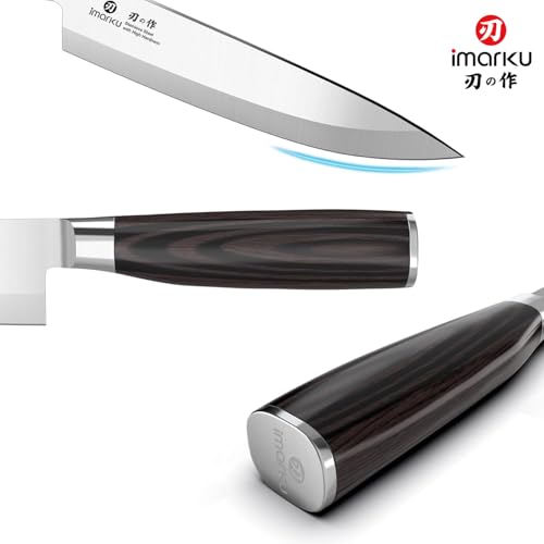 imarku Chef Knife 8-Inch Pro Japanese Kitchen Knife High-Carbon Stainless Steel Paring Knife Ergonomic Handle Rasor Sharp Single-Bevel Edge Gift for Men - color: Classic Black