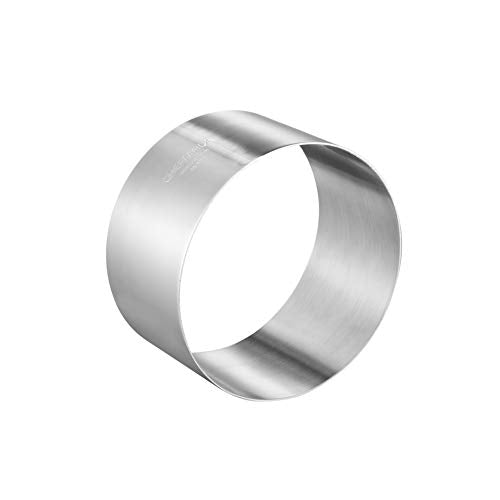 CHEFMADE Mousse Ring Mold, 6-Inch Round Non-Stick Seamless 18/8 Stainless Steel Food Molding - size: 02 - 6" Round 3" (H)