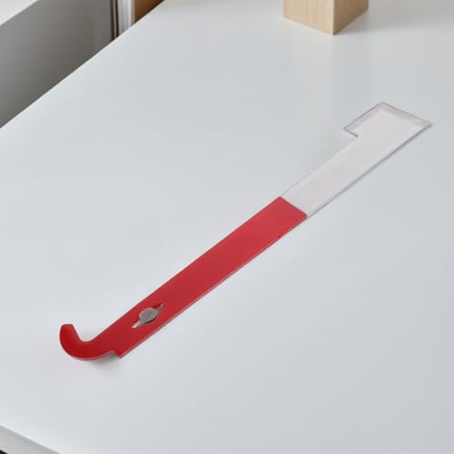 Uonlytech 3pcs Stainless Steel J-Shaped Hive Scraper and Frame Lifter Tool for Beekeeping Red Handle Hive Hook Scraper Suitable and Frame Cleaning