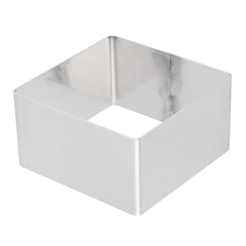 GALPADA Stainless Steel Cake Ring Square Mousse Ring Pastry Cutter Mold for Baking Cake Cookies Bread Cheese and Desserts 3.66 X 3.66 X 1.57 in 1 Pack - size: Size 5