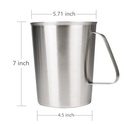 Measuring Cup, Stainless Steel Measuring Cups (64OZ/2 Liter- 8 Cup), Heavy-Duty Frothing Pitcher, Milk Frothing Pitcher Milk Frother Cup with Marking with Handle for Espresso Machines, Latte Art - size: 64 OZ (2000ML)