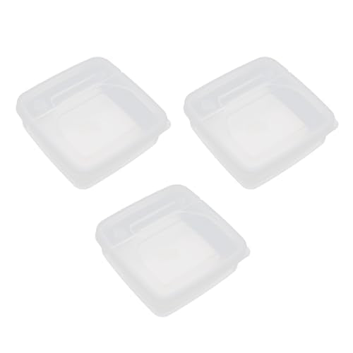 AYNEFY Kitchen Kitchen Storage, Airtight Transparent Pp Box Heat And Cold Cheese Box Multipurpose Using Foods Storage Box For Fruits Minced Garlic Chili 3 Pcs Flip Lid Cheese