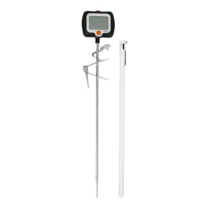 Fdit Digital Candy Thermometer, Read Food Thermometer with Pot for Deep Fry BBQ Oil Milk Chocolate 25cm Probe 58F to 572F (KT Black English with Clip Sleeve)