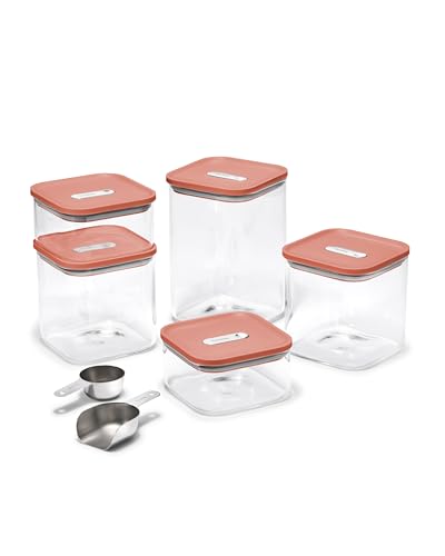 Caraway 13-Piece Glass Airtight Food Storage Containers with Lids – Non-Toxic, BPA-Free Kitchen Storage Containers – Stackable, Space-Saving Airtight Containers for Dry Goods and More - Perracotta - color: Perracotta, size: 13-Piece Set